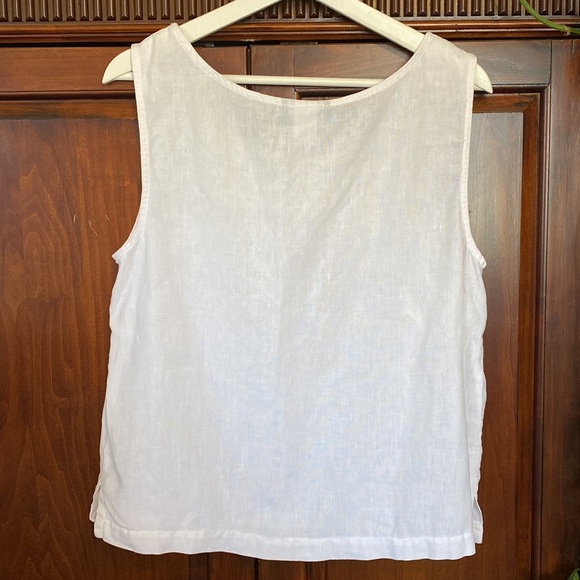 Carol Anderson vintage 100% linen tank top crisp and white - Picture 3 of 11